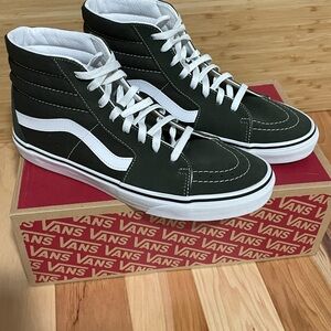 Vans Men's High-Top Sneakers - Forest Green and White